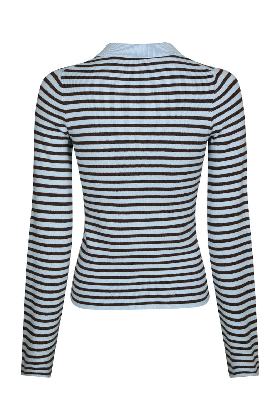 Neo Noir - Fannya Ls Striped Knit Polo 169865 - 665 - Light Blue Stripe