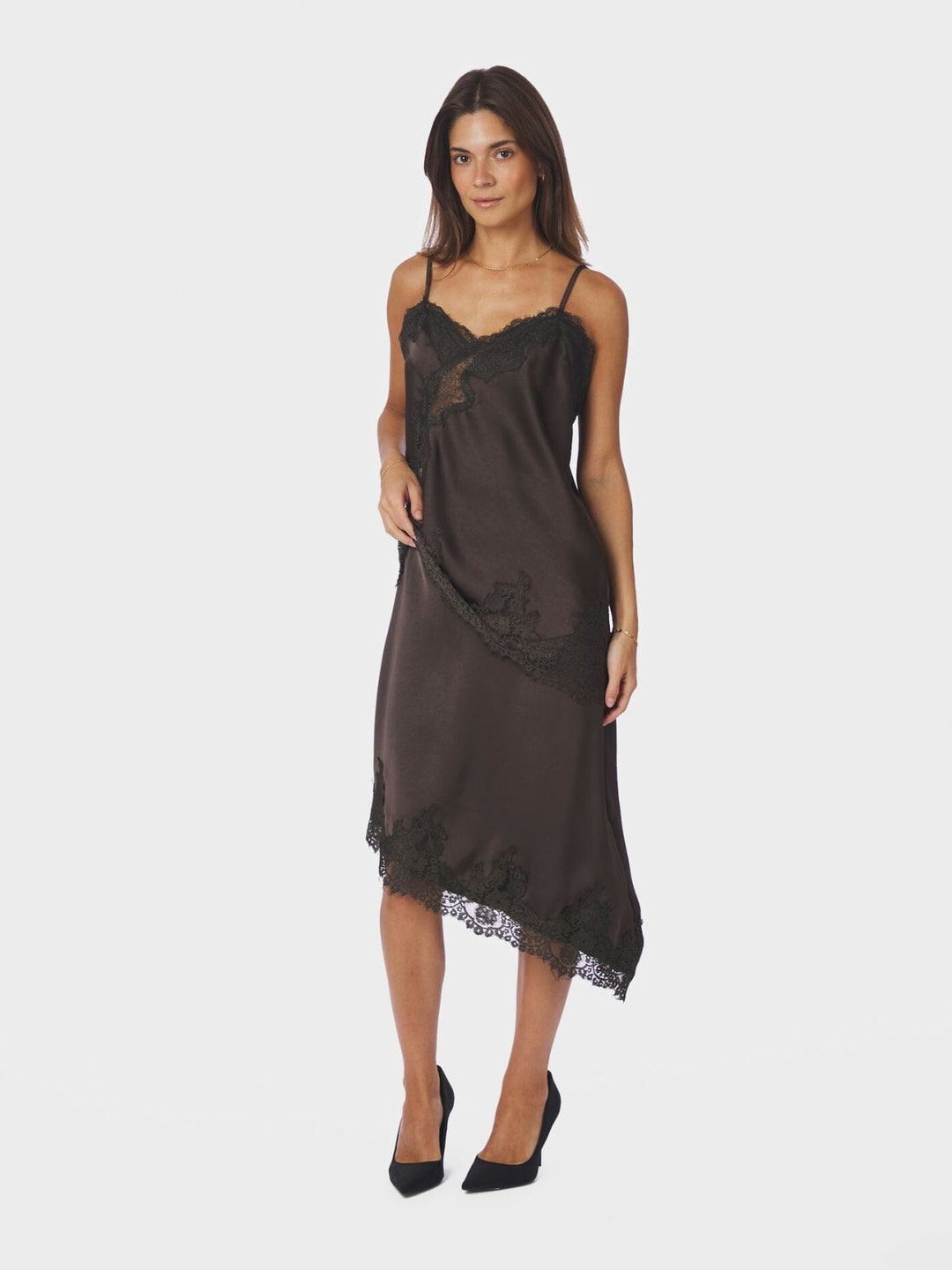 Neo Noir - Fiora Lace Skirt 167417 - 676 - Dark Brown Nederdele 