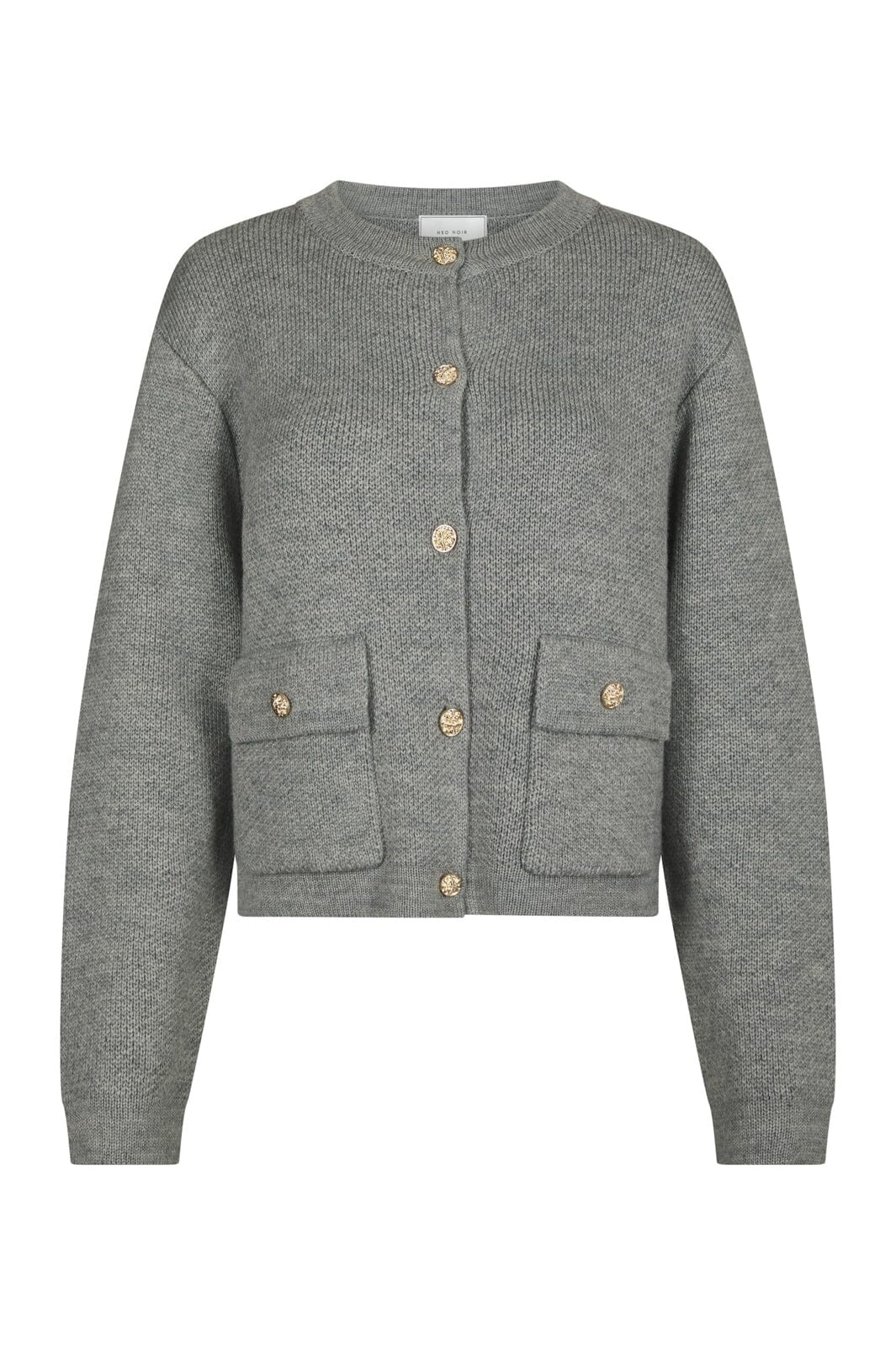 Neo Noir - Glenna Knit Cardigan 169690 - 133 - Grey Melange