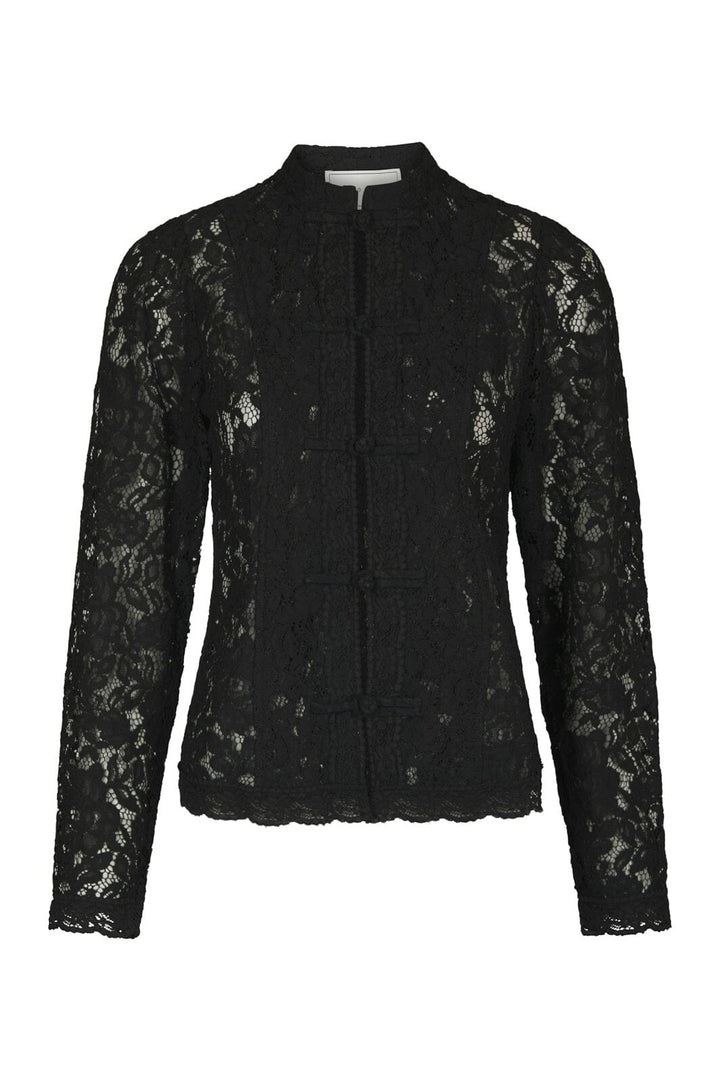 Neo Noir - Hera Lace Flower Blouse 169628 - 100 - Black