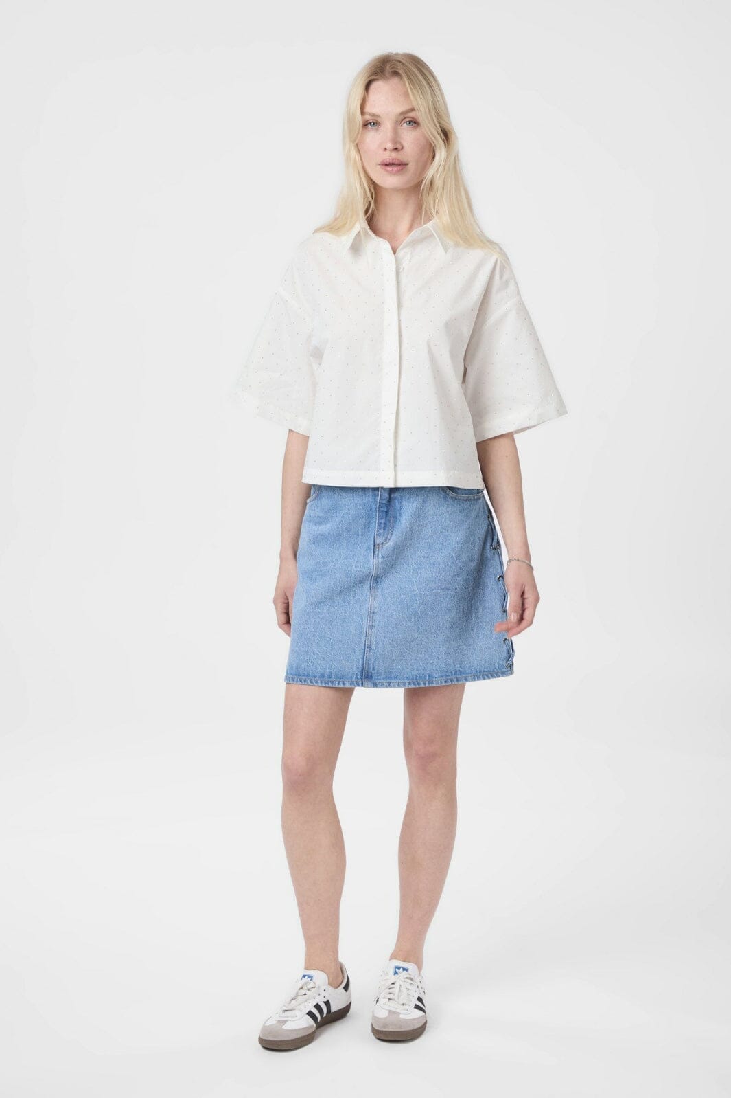 Neo Noir - Jasie Poplin Stone Shirt 165711 - 120 - White