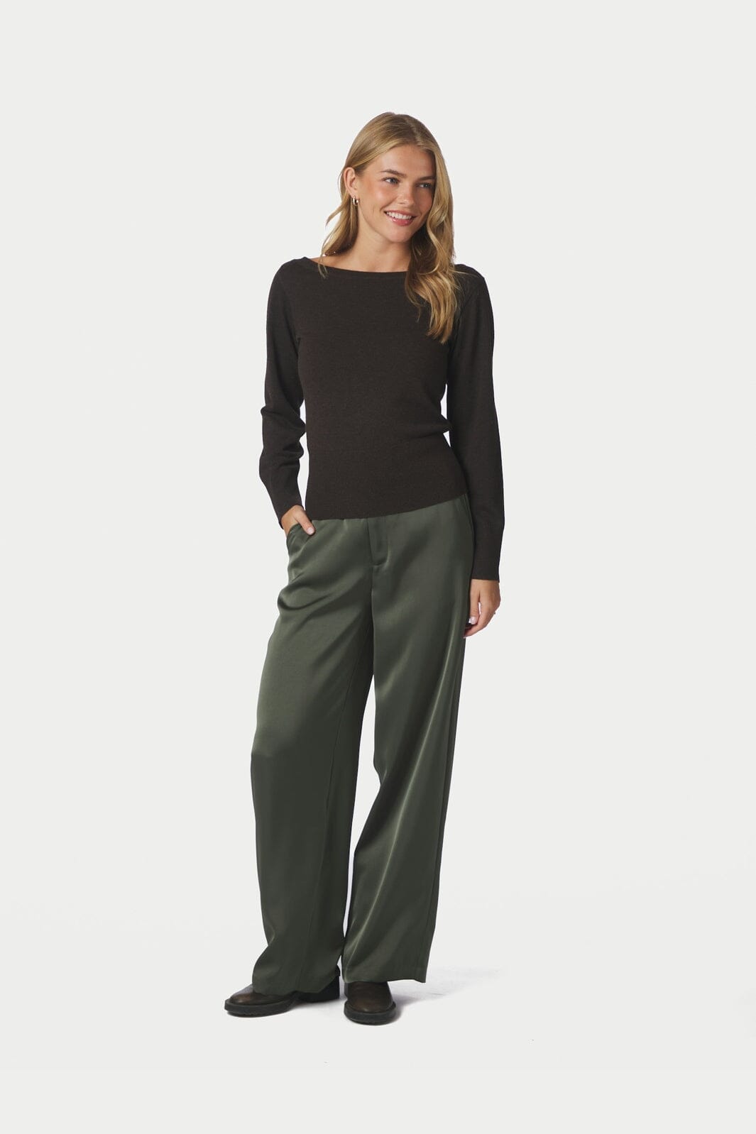Neo Noir - Jessen Knit Blouse 169621 - 205 - Brown Melange