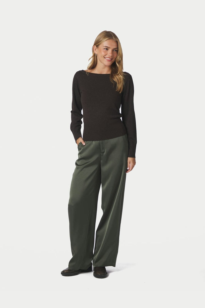 Neo Noir - Jessen Knit Blouse 169621 - 205 - Brown Melange