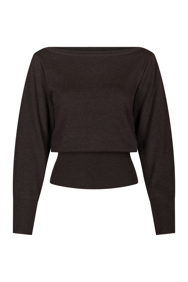 Neo Noir - Jessen Knit Blouse 169621 - 205 - Brown Melange