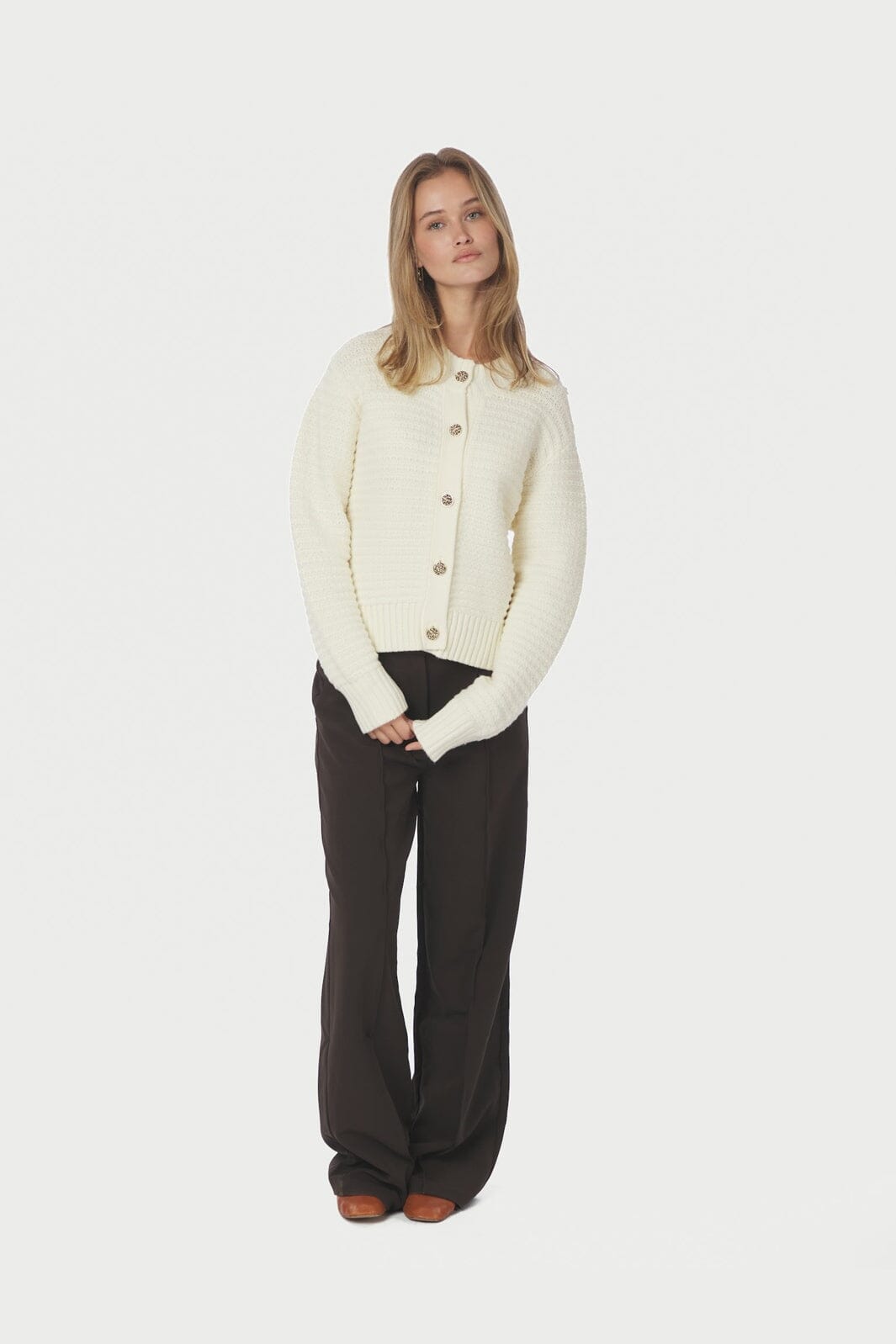 Neo Noir - Kamilli Knit Cardigan 165995 - 122 - Creme