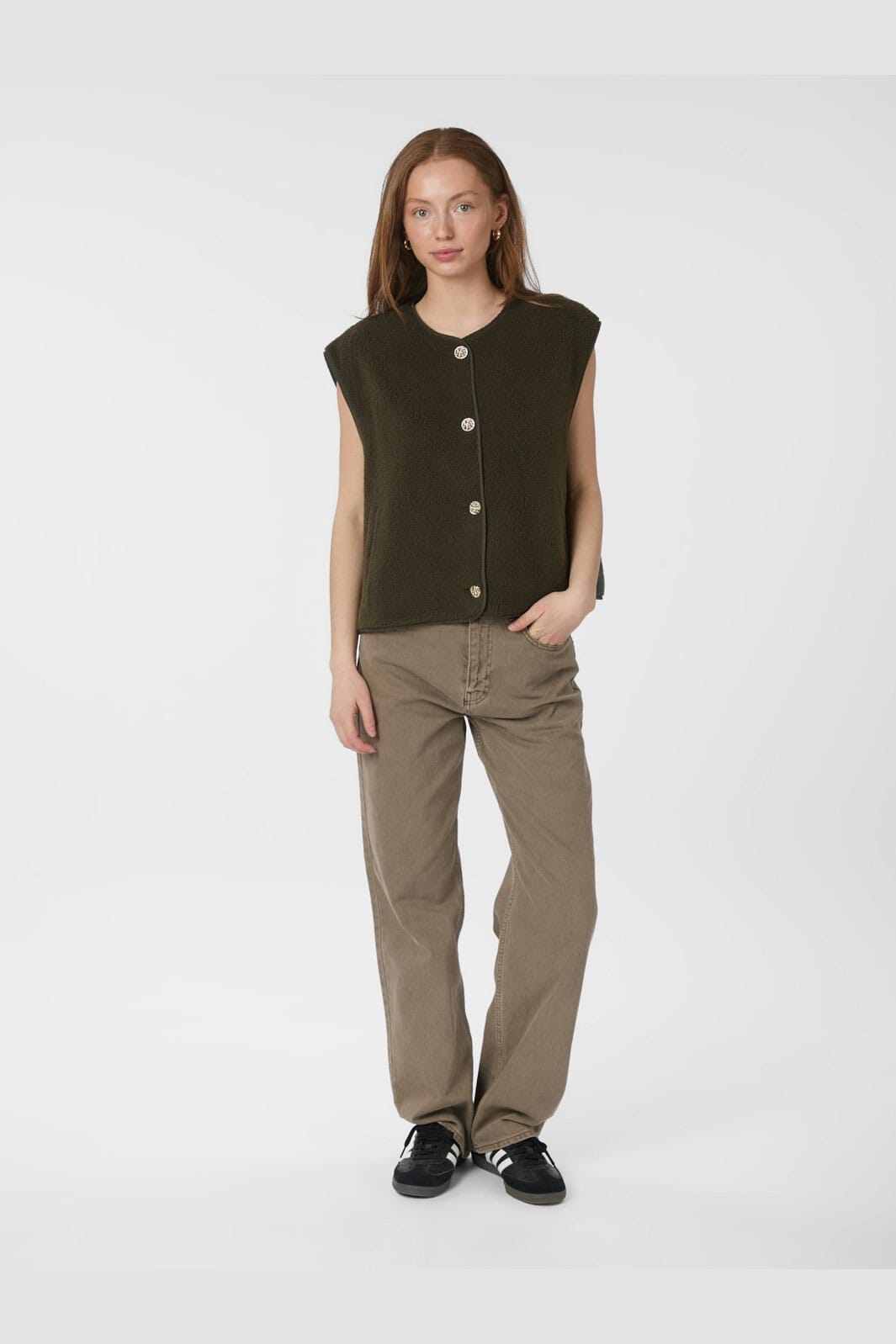 Neo Noir - Mariko Teddy Vest 164594 - 151 - Army