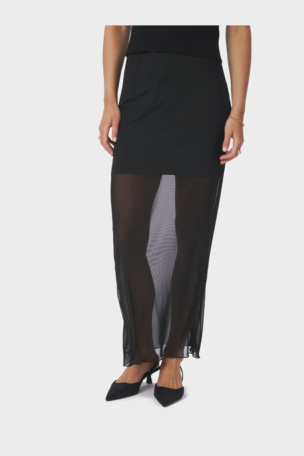 Neo Noir - Marlise Mesh Skirt 166014 - 100 - Black