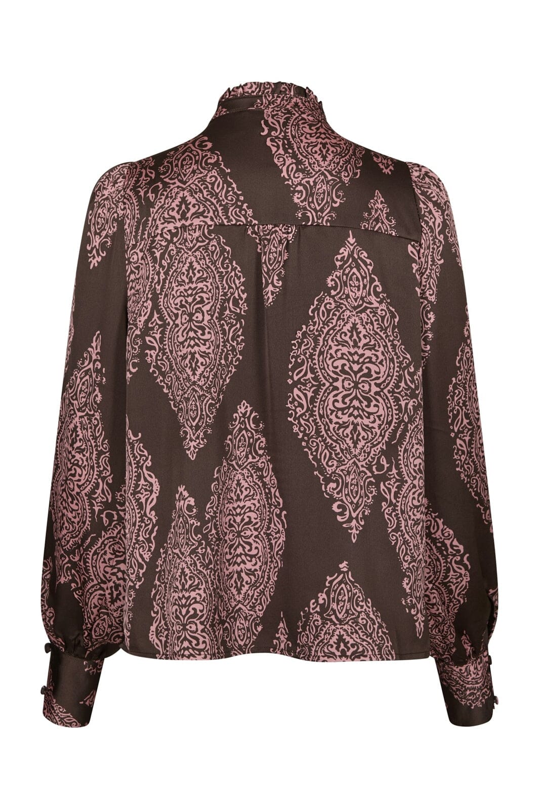 Neo Noir - Massima Paisley Drop Blouse 170432 - 486 - Dark Brown/Evening Rose