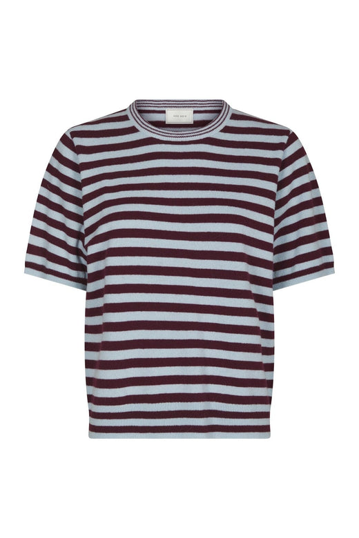Neo Noir - Missy Stripe Knit Tee 169692 - 682 - Wine