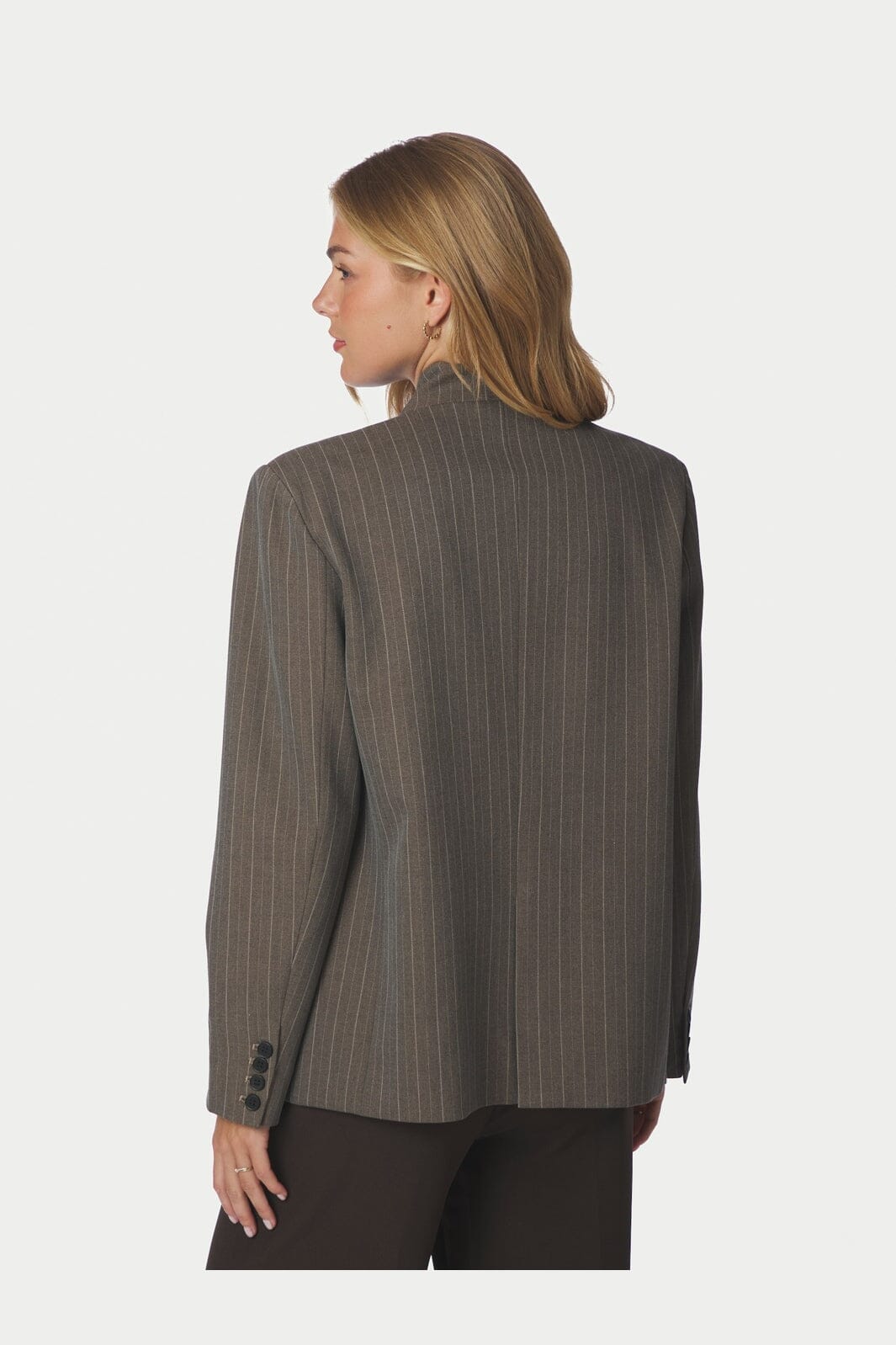 Neo Noir - Nerine Pinstripe Blazer 170127 - 811 - Dark Taupe