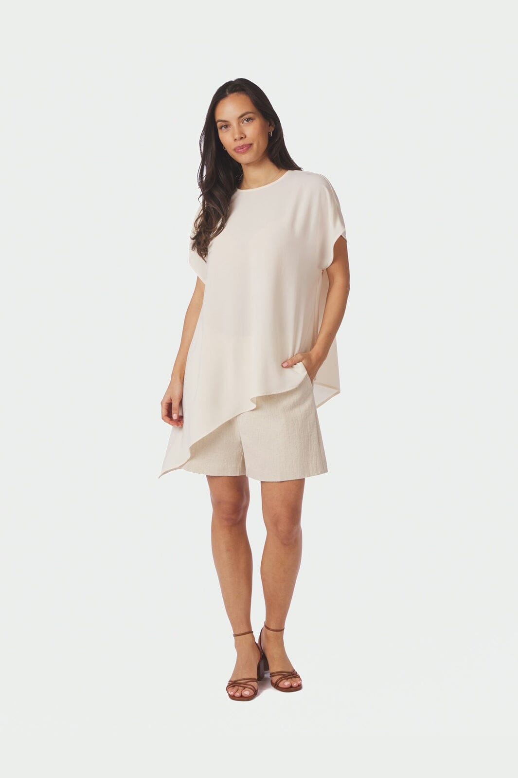 Neo Noir - Nerita Asymmetric Blouse 168969 - 121 - Off White