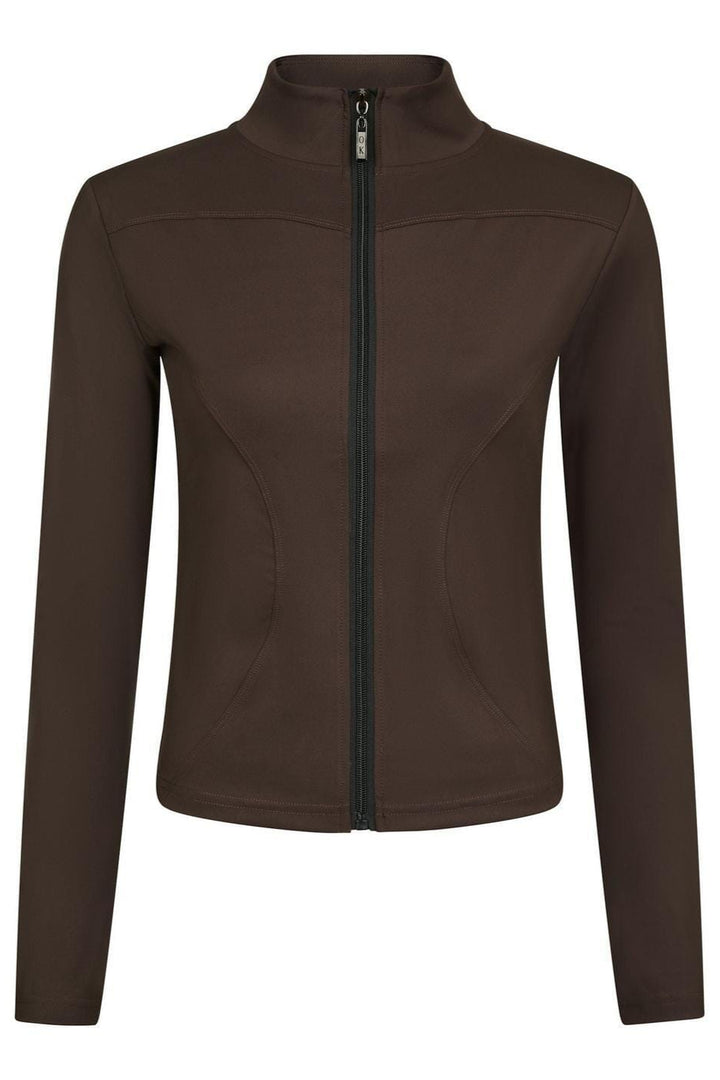 Neo Noir - Nolana Zip Blouse 167175 - 584 - Chocolate Brown Bluser 