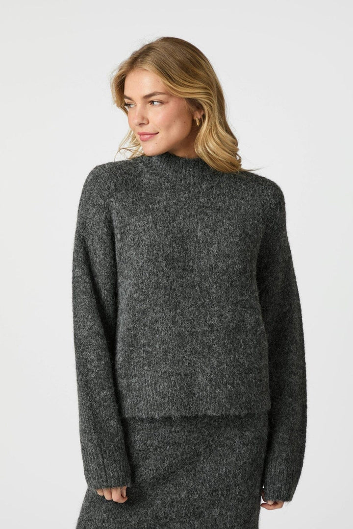 Neo Noir - Paulina Fluffy Knit Blouse 164729 - 132 - Antracit