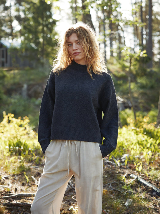 Neo Noir - Paulina Knit Blouse 159703 - 132 - Antracit Strikbluser 