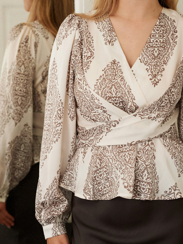 Neo Noir - Rista Paisley Drop Blouse 166208 - 124 - Ivory Bluser 