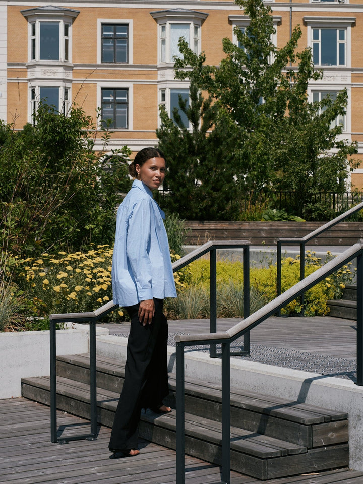 Neo Noir - Rochelle Scarf Fine Stripe Shirt 170095 - 145 - Light Blue Tørklæder 