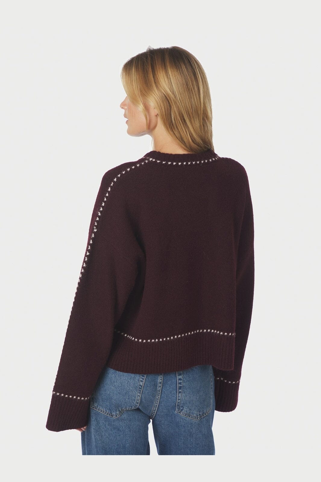Neo Noir - Roeme Knit Stitch Blouse 164818 - 682 - Wine
