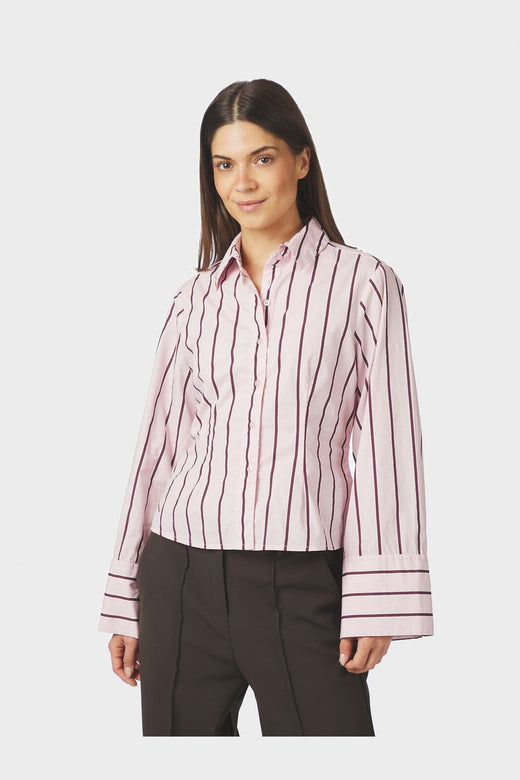 Neo Noir - Rosa Wide Stripe Shirt 169704 - 754 - Light Pink