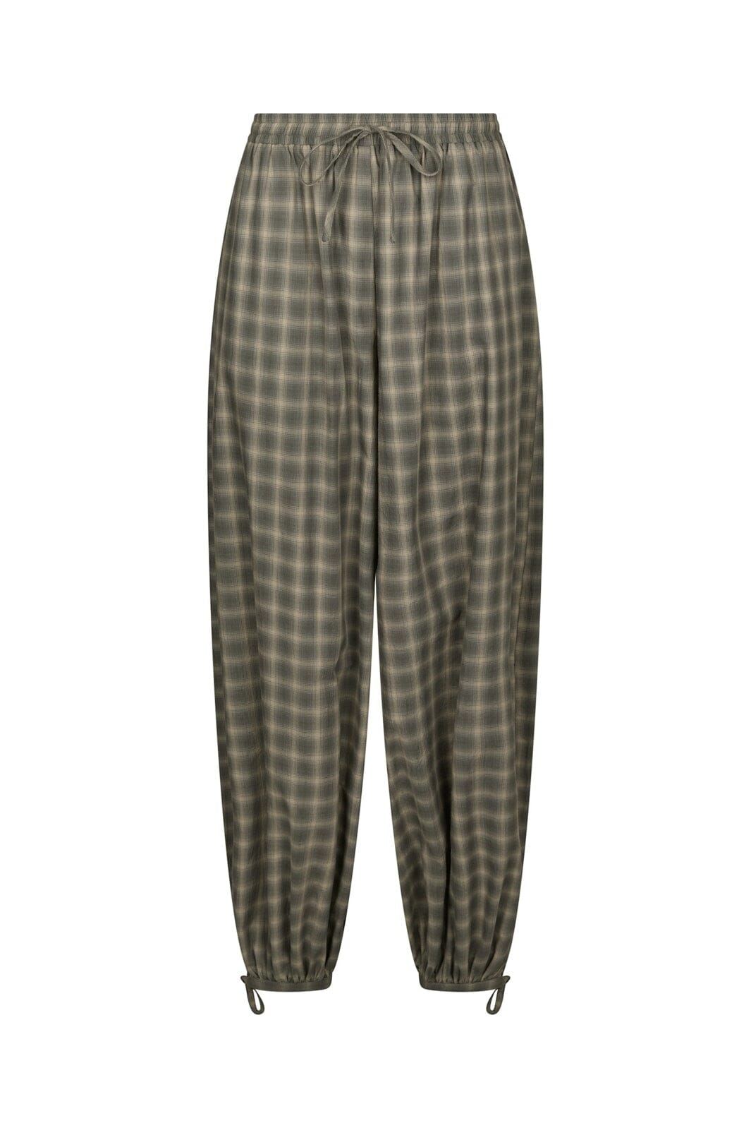 Neo Noir - Roxane Balloon Checked Pants 169630 - 157 - Dusty Army