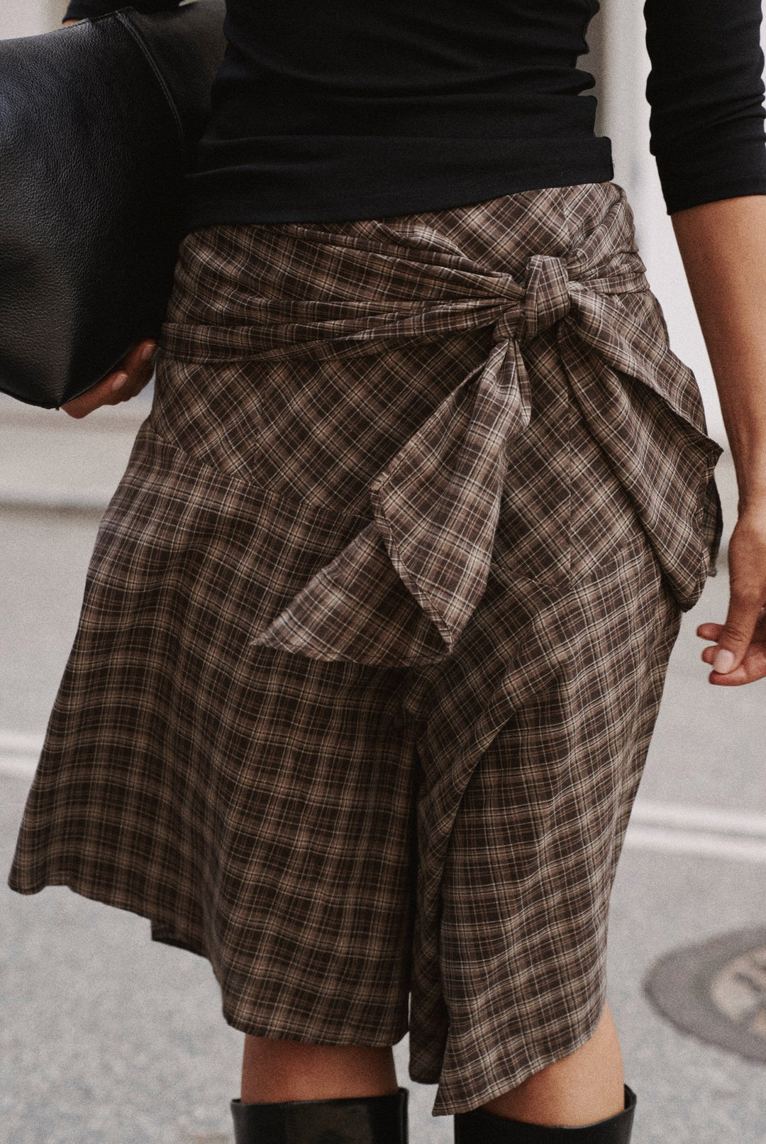 Neo Noir - Sabella Check Skirt 169596 - 980 - Brown Check Nederdele 
