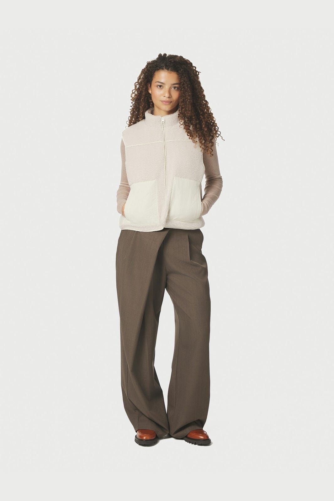 Neo Noir - Scout Teddy Waistcoat 155725 - 436 - Ivory/Ivory