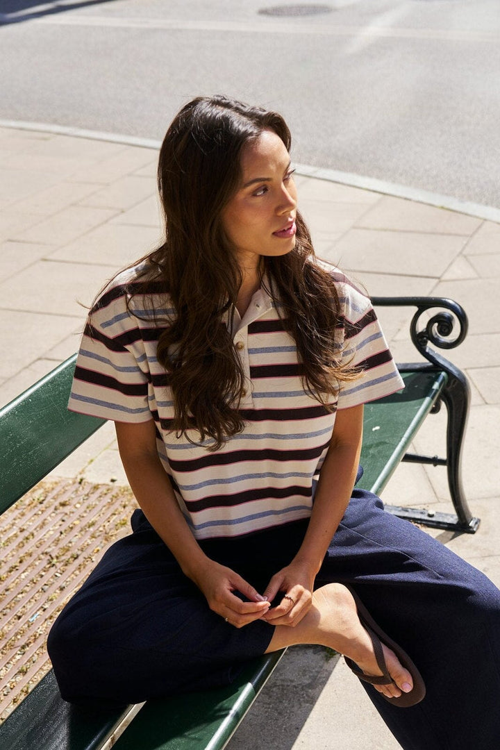 Neo Noir - Vennera Triple Stripe Polo Tee 170025 - 130 - Grey Skjorter 