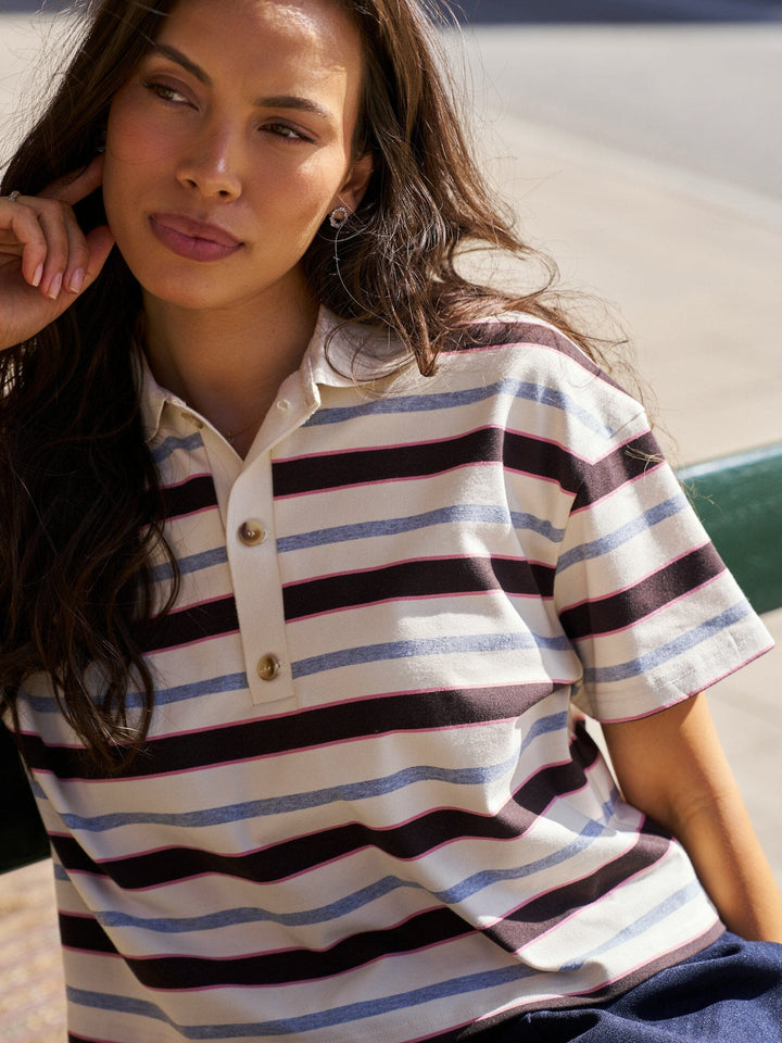 Neo Noir - Vennera Triple Stripe Polo Tee 170025 - 130 - Grey Skjorter 