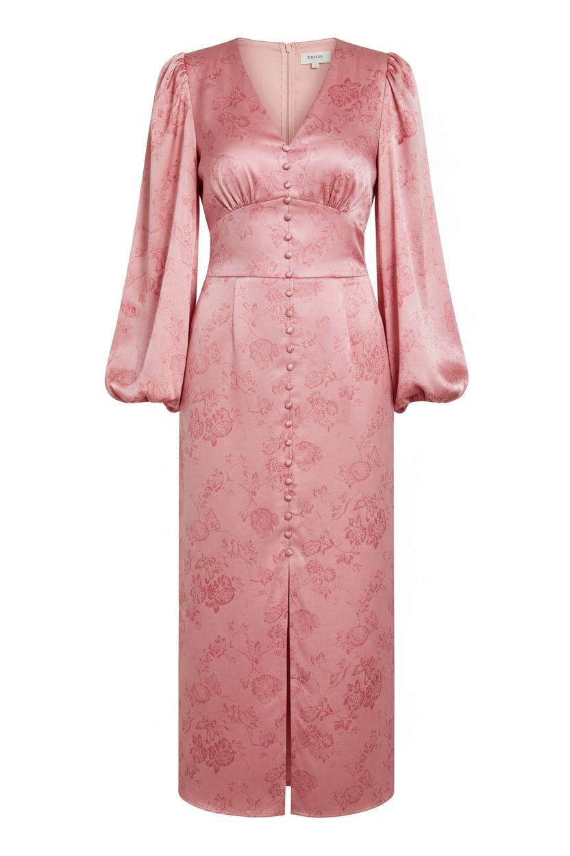 Neo Noir x Molly&My - Alto Pattern Sateen Dress 166828 - 754 - Light Pink Kjoler 