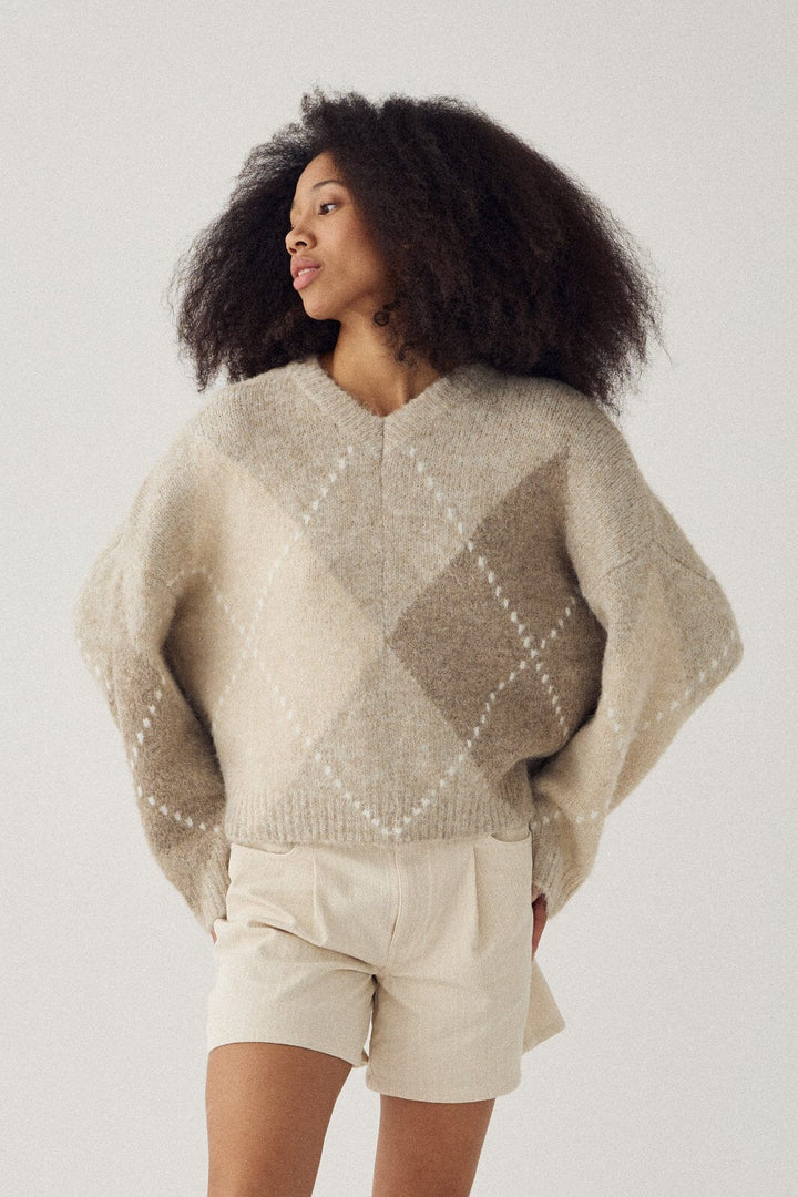 Noella - Lai Knit 14670001 - 650 - Beige Mix Strikbluser 