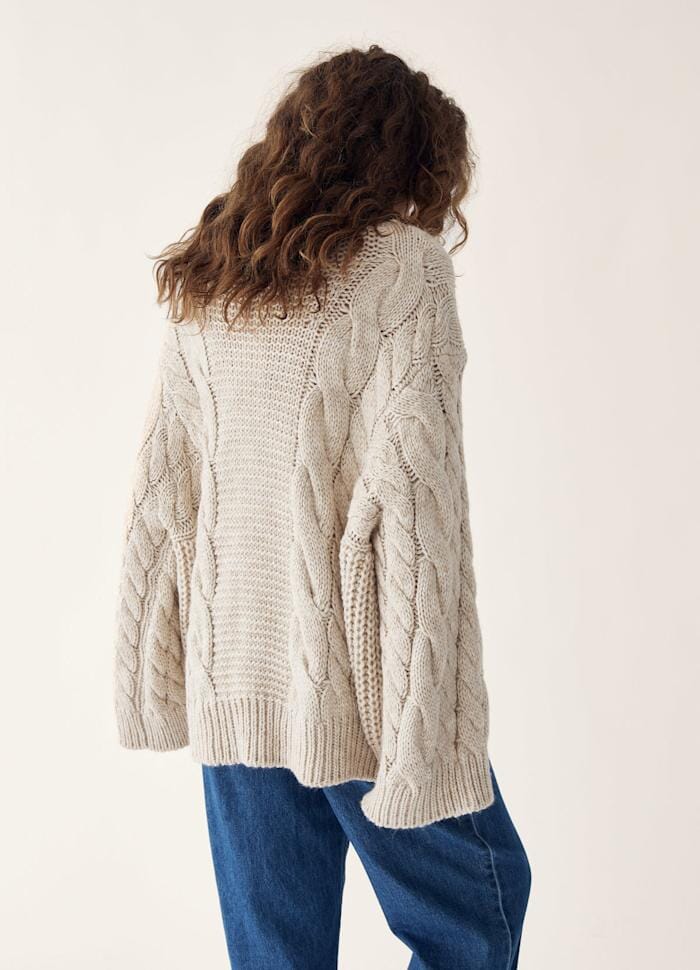 Noella - Lisbeth Knit 14380001 - 025 - Oatmeal Strikbluser 