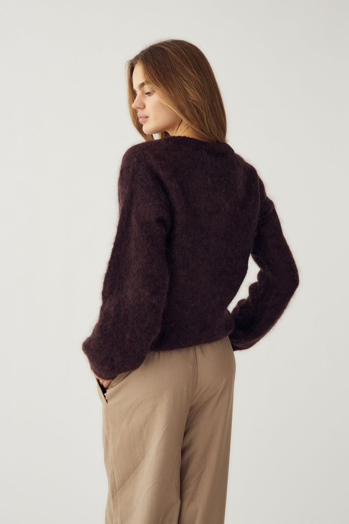 Noella - N-Kae Mohair Cardigan 15250003 - 1469 - Dark Brown Chocolate Cardigans 