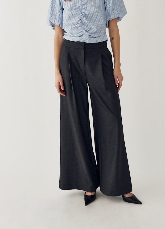 Noella - N-Kazia Pants 16150001 - 1487 - Grey Herringbone Bukser 