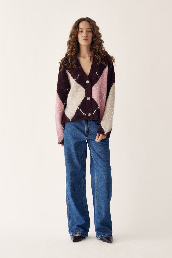 Noella - N-Laiana Knit Cardigan 14670002 - 1470 - Winetasting Mix Cardigans 