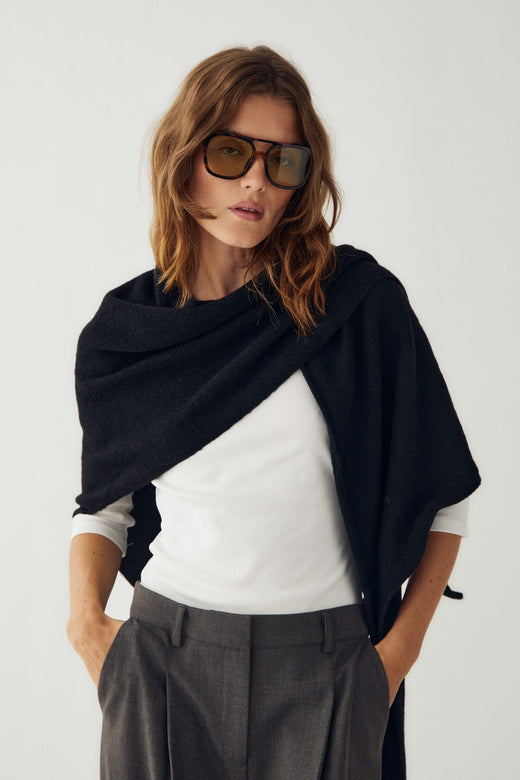 Noella - N-Loena Knit Scarf 13940001 - 004 - Black Tørklæder 