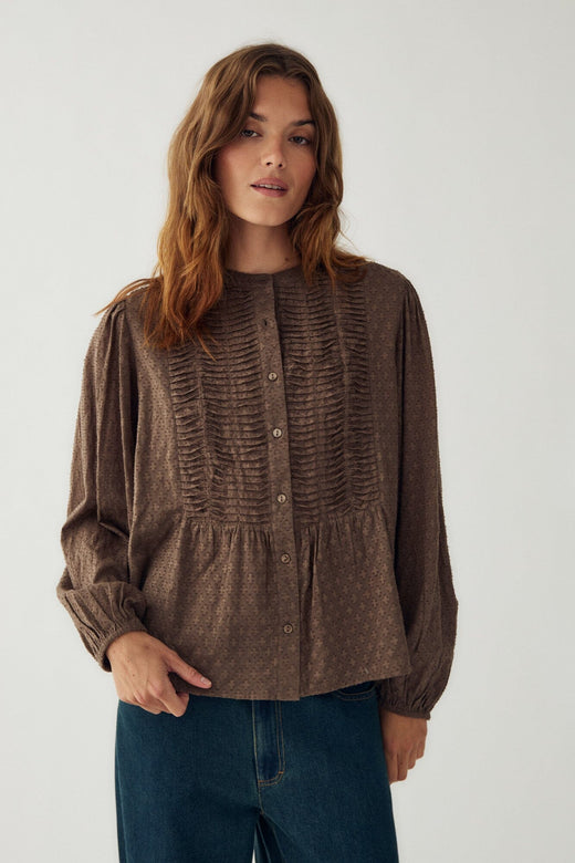 Noella - N-Loulou Ls Blouse 17040002 - 1251 - Morel Bluser 