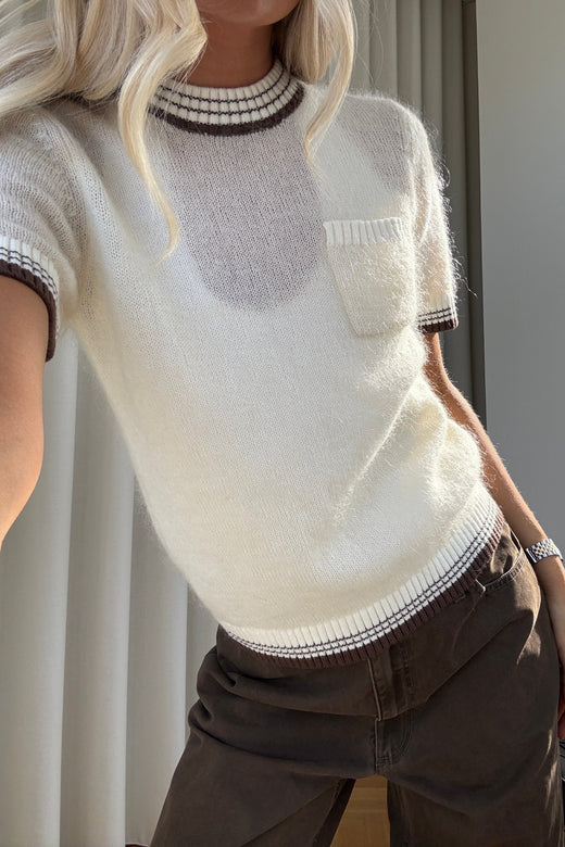 Noella - N-Marthy Knit 16400001 - 1502 - Ivory Brown Strikbluser 