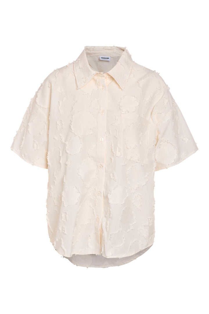 Noisy May - Nmalessa S/S Texture Button Down Shirt - 4880657 Bright White