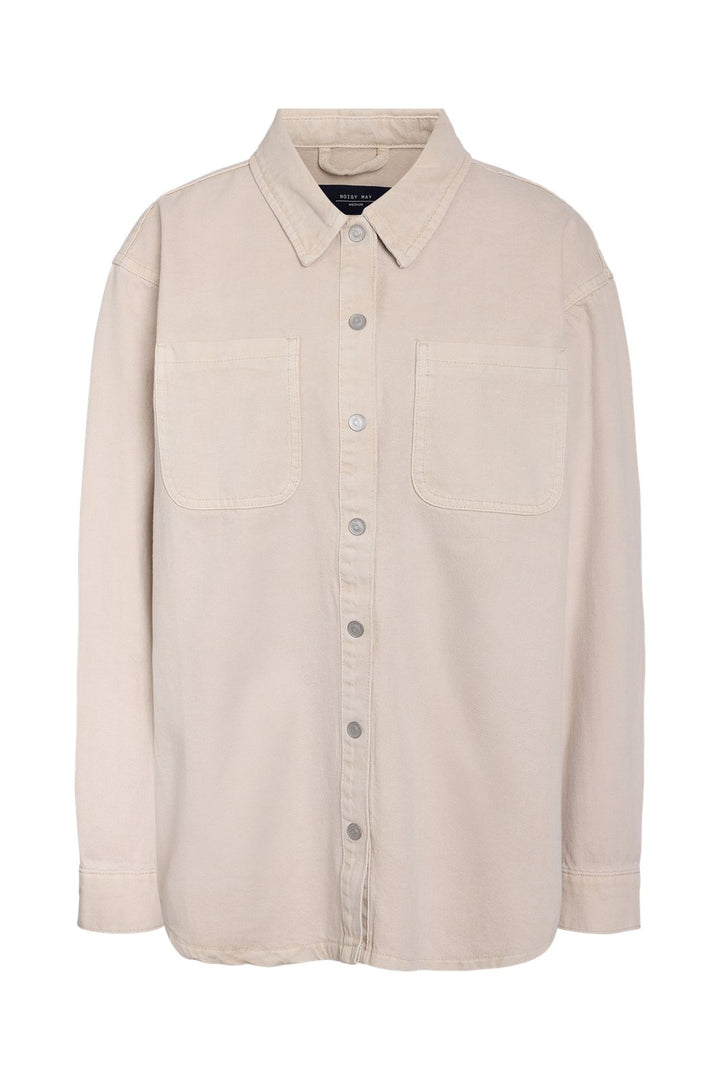 Noisy May - Nmalva L/S Colored Denim Shacket Box - 4915183 Pumice Stone