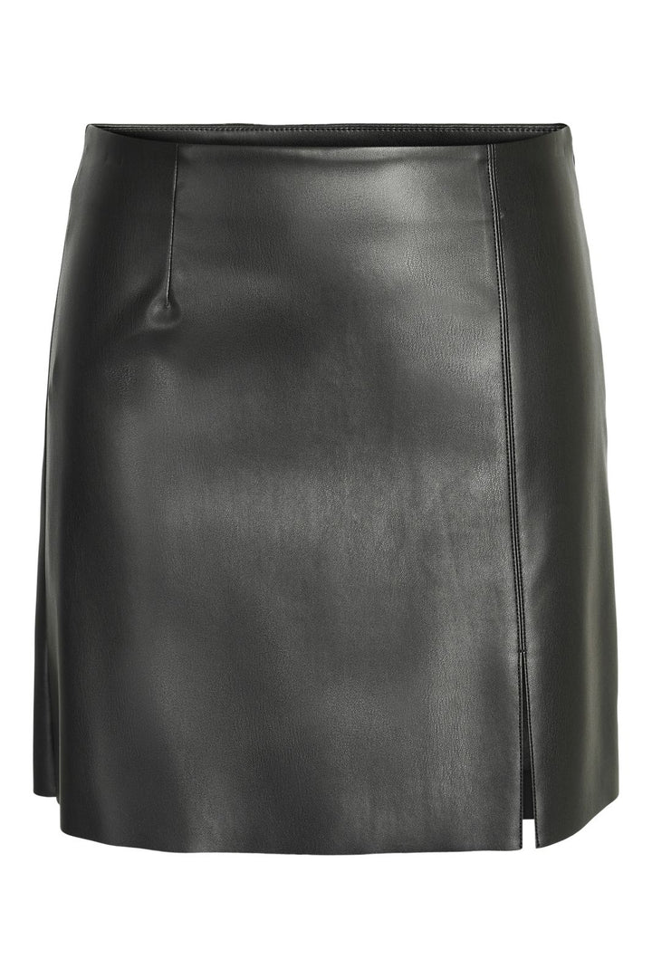 Noisy May - Nmclara Penny Pu Slit Skirt - 3939402 Black
