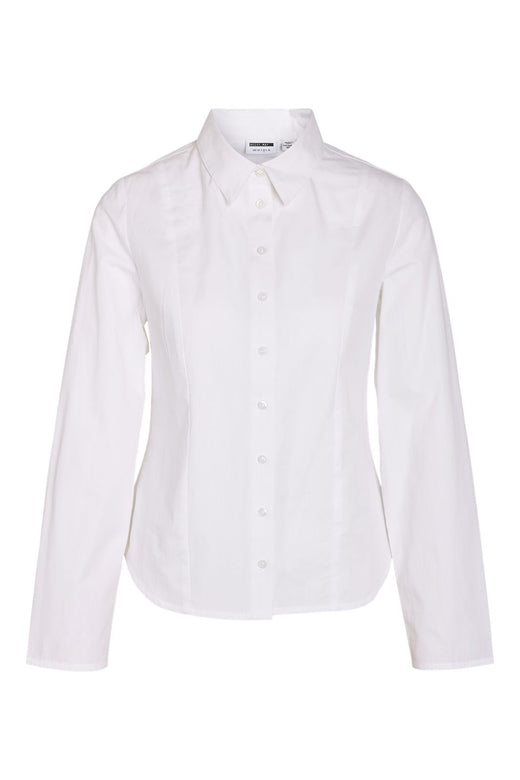Noisy May - Nmemma L/S Fitted Shirt - 5190525 Bright White