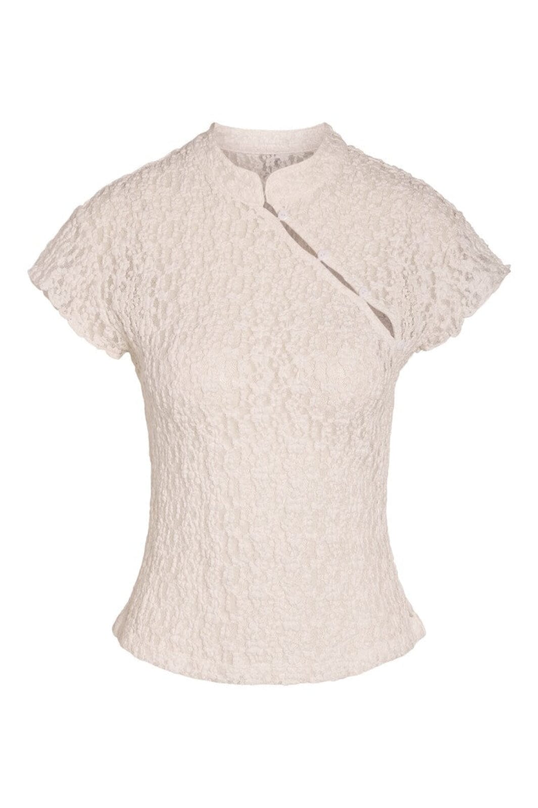 Noisy May - Nmesmee Capsleeve Lace Top - 5231083 Snow White Toppe 
