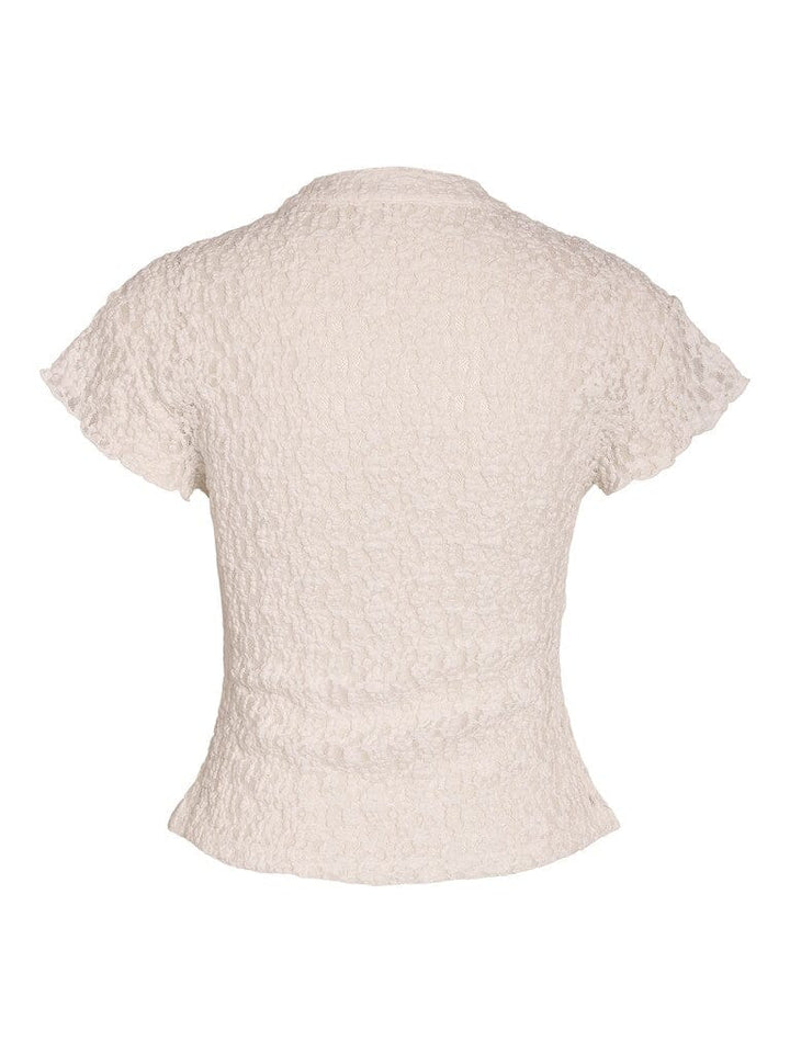 Noisy May - Nmesmee Capsleeve Lace Top - 5231083 Snow White Toppe 