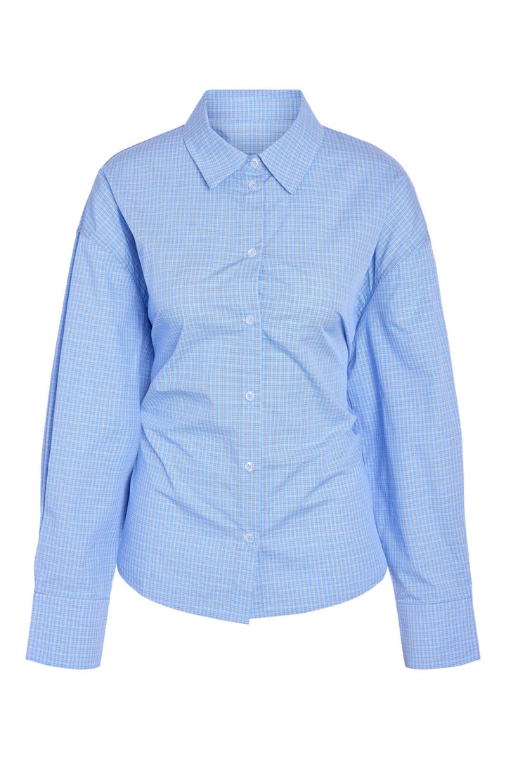 Noisy May - Nmfrida L/S Button Tie Back Shirt Tnt/17 - 5201036 Blue Bell White
