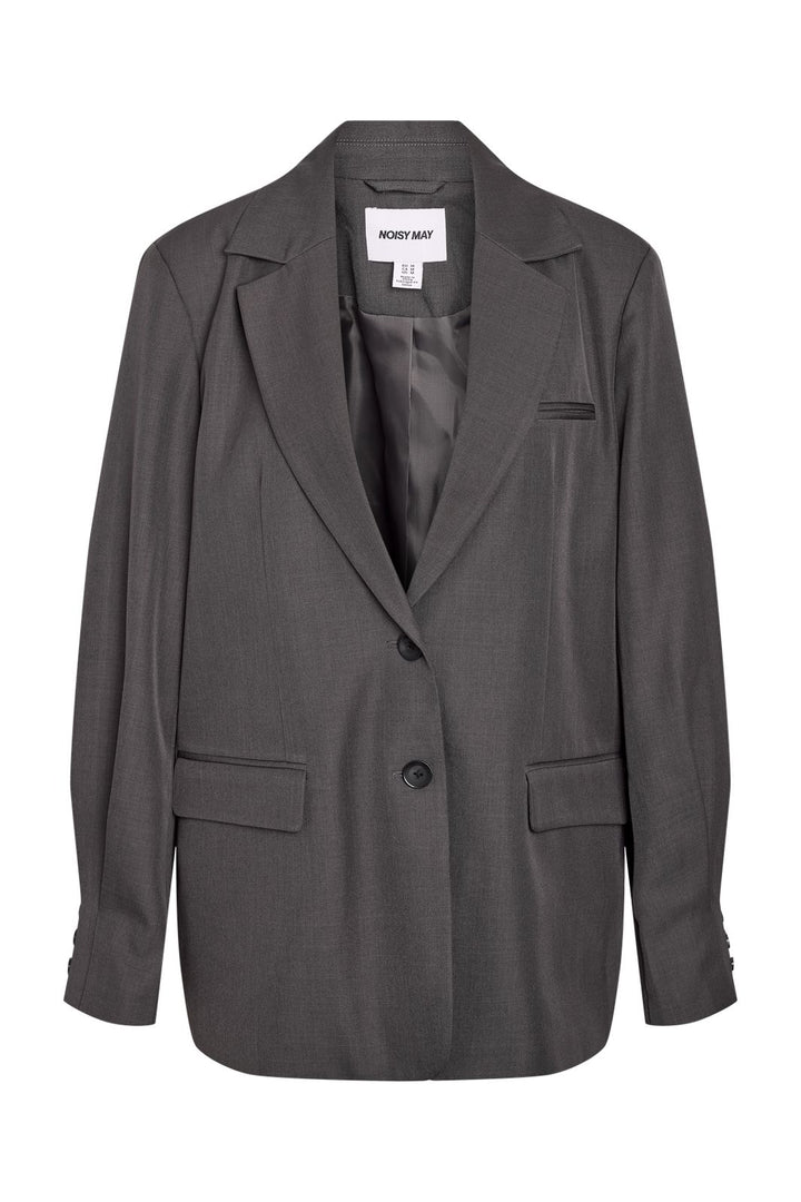 Noisy May - Nmiris L/S Sleeve Detail Blazer Tlr - 5105092 Dark Grey Melange