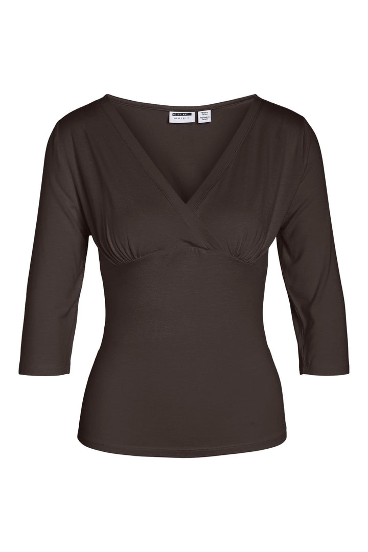 Noisy May - Nmjune 3/4 V-Neck Top - 5249540 Coffee Bean