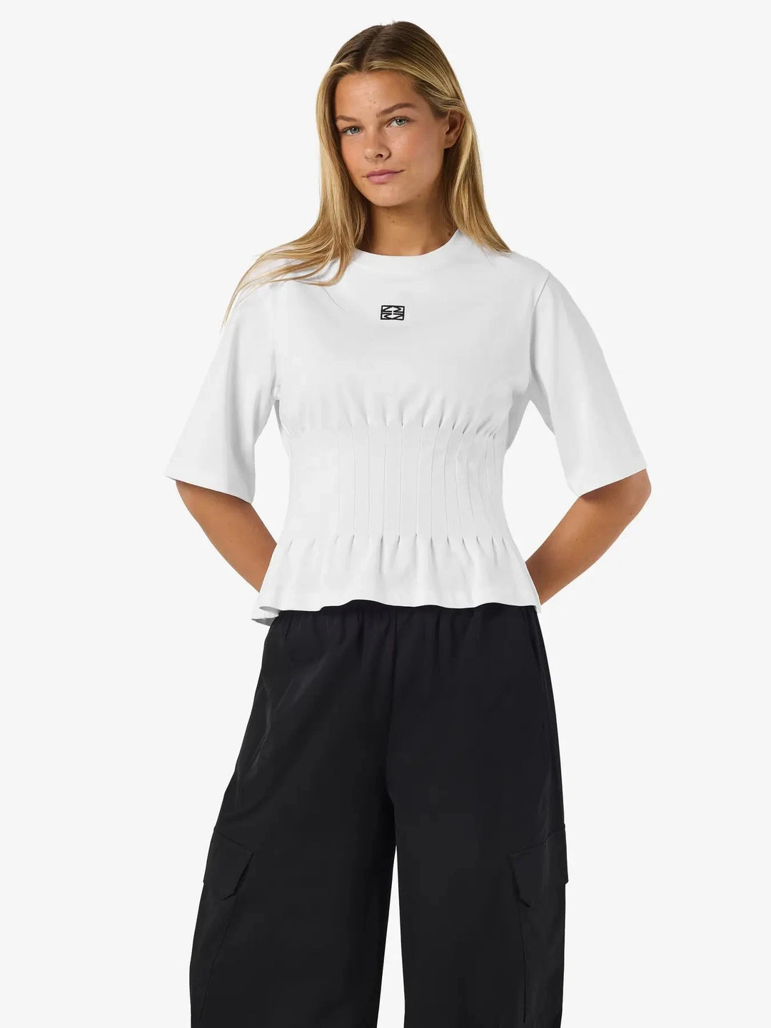 Noisy May - Nmkieran 2/4 Fitted Logo T-Shirt Fwd - 4954047 Bright White Nm Logo T-shirts 