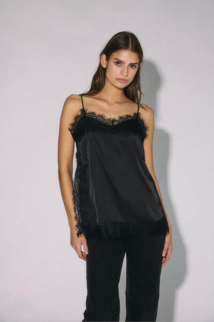Noisy May - Nmlouise Sl Strap Lace Top - 5081989 Black