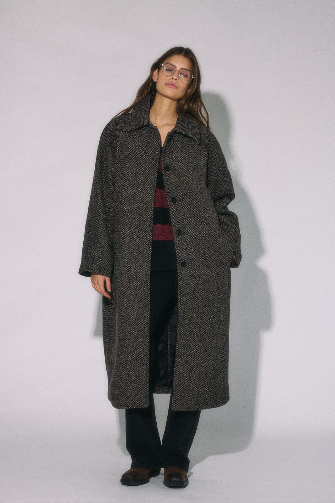 Noisy May - Nmmaddie L/S Coat - 5075801 Chocolate Brown