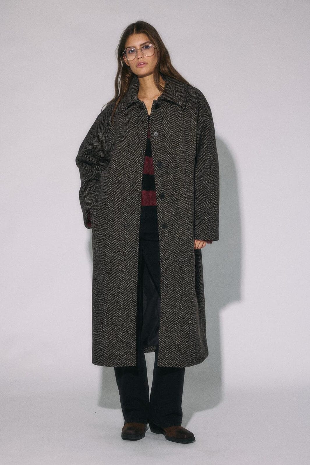 Noisy May - Nmmaddie L/S Coat - 5075801 Chocolate Brown