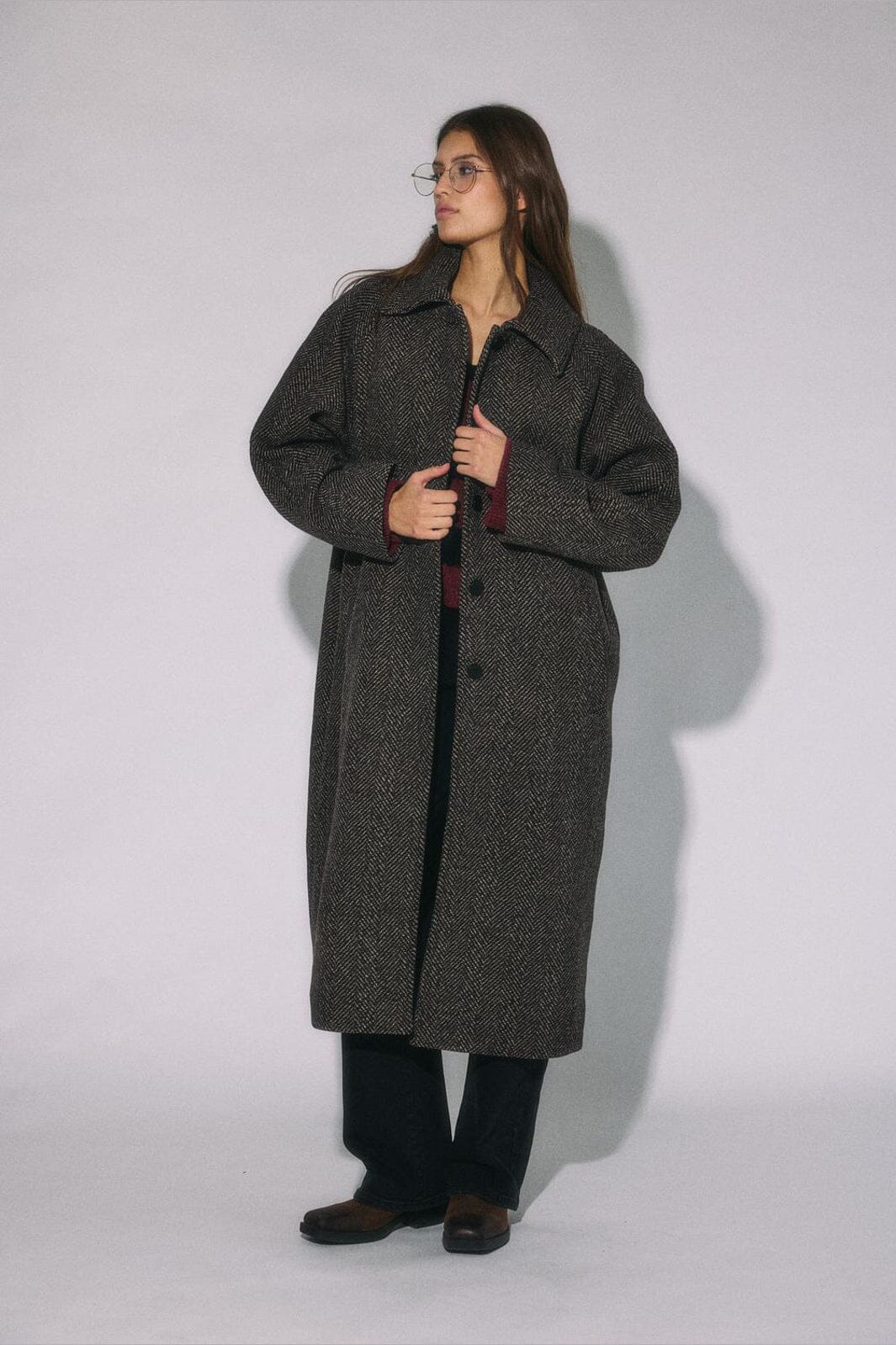 Noisy May - Nmmaddie L/S Coat - 5075801 Chocolate Brown